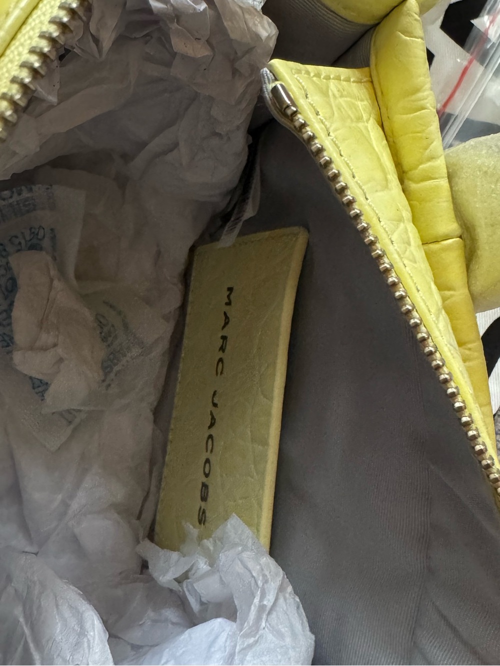Marc Jacobs Croc-Embossed Mini Tote in Tender Yellow - Picture 3 of 7